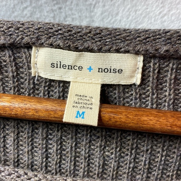 Silence & Noise gray, brown and blue color block knit sweater size medium - Picture 2 of 4